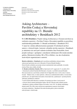 Asking Architecture – Pavilón Českej a Slovenskej republiky