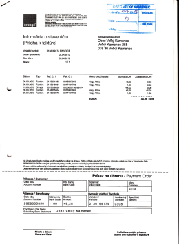 Faktúra č.70 - za telef. hovory ORANGE