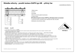 Skladba střechy - použití izolace DAPE typ AB