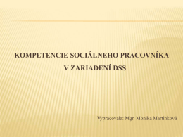 Kompetencie sociálneho pracovníka
