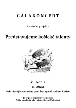 Program - Galakoncert - ZUŠ Márie Hemerkovej