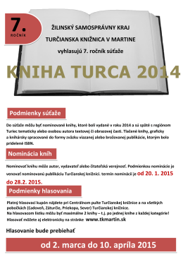 KNIHA TURCA 2014 - Turčianska knižnica v Martine