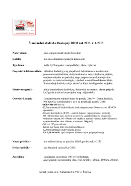 Štandardná dodávka Dostupný DOM rok 2013, č. 1/2013