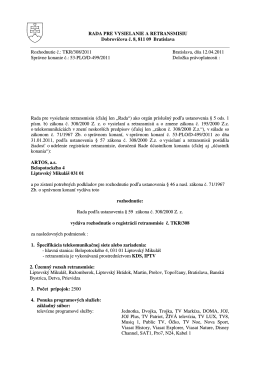 TKR/308/2011 - Rada pre vysielanie a retransmisiu