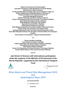 River Basin and Flood Risk Management 2015 and Hydrological