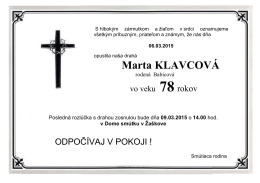 Marta KLAVCOVÁ