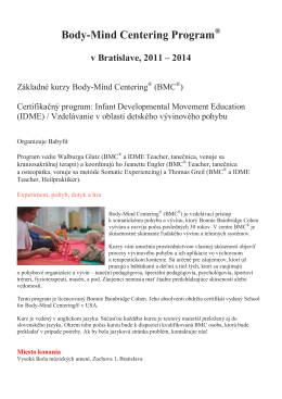Body-Mind Centering Program ® v Bratislave, 2011 – 2014