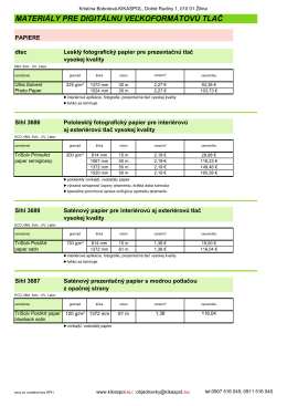 MATERIÁLY PRE DIGITÁLNU VEĽKOFORMÁTOVÚ