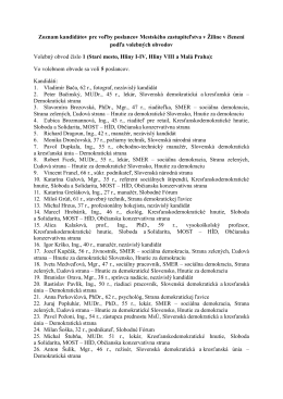Zoznam kandidátov pre voľby poslancov podla obvodov