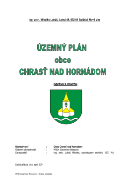 Územný plán obce - Obec Chrasť nad Hornádom