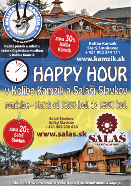 inzercia_Happy hour v Kolibe Kamzik a Salasi Slavkov