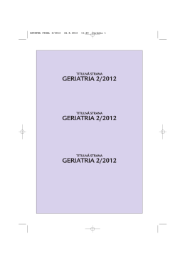 OSTATNA FINAL 2/2012 - Slovenská Gerontologická a Geriatrická