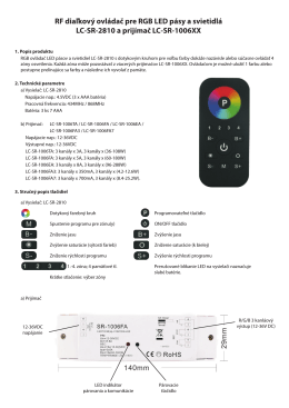 RF diaľkový ovládač pre RGB LED pásy a svietidlá LC-SR