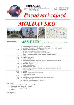 Poznávací zájazd MOLDAVSKO