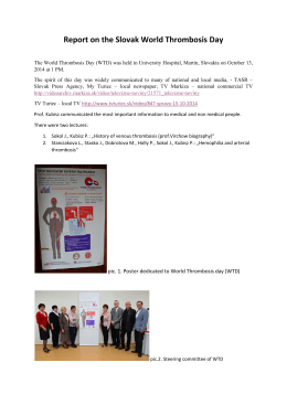 Report on the Slovak World Thrombosis Day