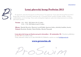 Letn plaveck kemp ProSwim 2013