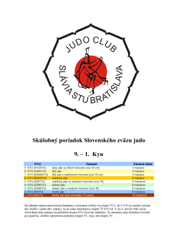 Skúšobný poriadok Slovenského zväzu judo 9. – 1. Kyu