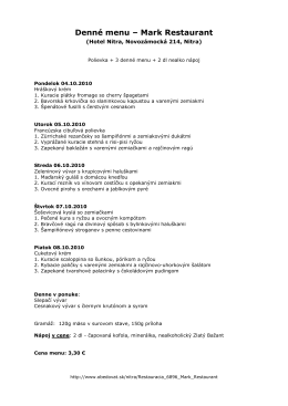 Denné menu – Mark Restaurant