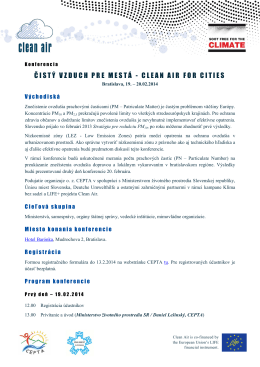 Program konferencie - Únia miest Slovenska