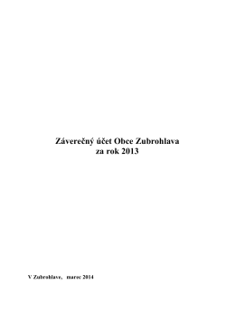 Záverečný účet Obce Zubrohlava za rok 2013