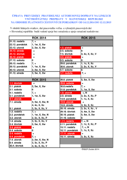 Úprava prevádzky autobusových liniek na obdobie 2014