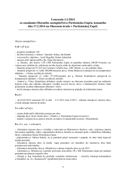 Uznesenie Obecného zastupiteľstva 1/2014