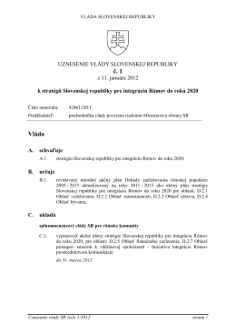 uznesenie vlády SR č. 1/2012