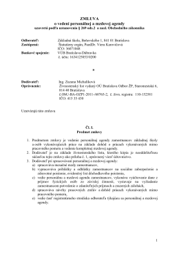 Zmluva o vedení účtovníctva - Základná škola Beňovského 1