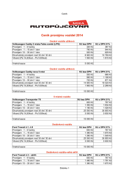 Ceník autopůjčovny - AUTO-CONT