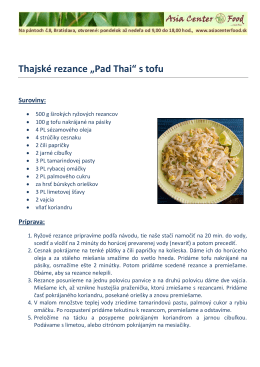 Thajské rezance „Pad Thai“ s tofu