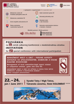 POZVÁNKA INVITATION jún / June 2011 Vysoké Tatry