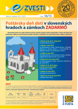 Poštársky deň detí v slovenských hradoch a zámkoch ZADARMO