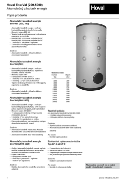 Hoval EnerVal (200-5000) Akumulačný zásobník energie Popis