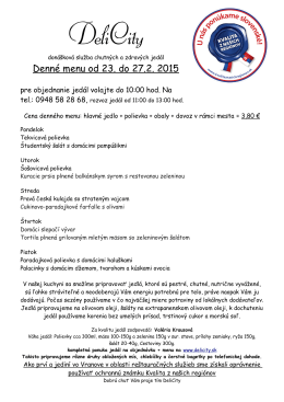 Denné menu od 23. do 27.2. 2015