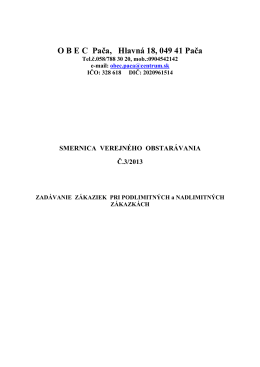 2. Smernica verejného obstarávania č. 3/2013