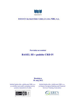 BASEL III v podobe CRD IV