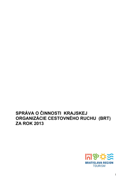 za rok 2013 - Bratislava region tourism