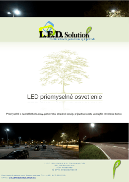 Cenník LED svietidiel pre priemysel v3 - nov 2012