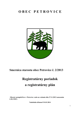 Smernica starostu obce Petrovice č 2-2013
