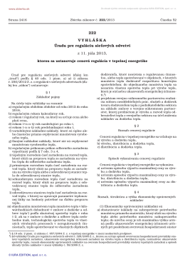 222/2013 Vyhláška Úradu pre reguláciu sieťových odvetví, ktorou sa