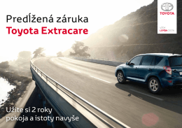 Predĺžená záruka Toyota Extracare - toyota