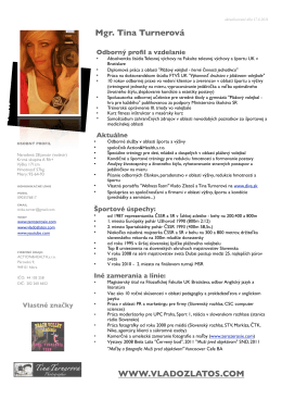 PDF odborný profil Mgr. Tina Turnerová