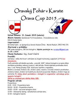 Oravský Pohár v Karate Orava Cup 2015