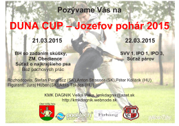 DUNA CUP – Jozefov pohár 2015