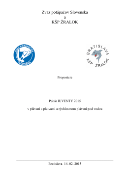 Propozície - Zväz potápačov Slovenska