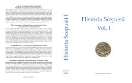 Historia Scepusii Vol. I Historia Scepusii I