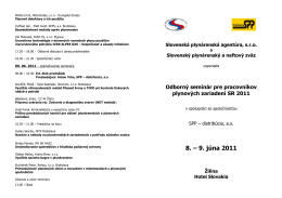 8. – 9. júna 2011 - Slovenská plynárenská agentúra, sro