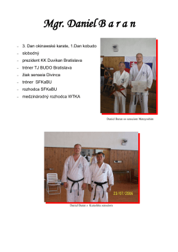 Mgr. Daniel Baran - Karate klub Duvikan