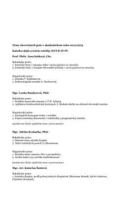 Témy bakalárskych prác 2012/2013