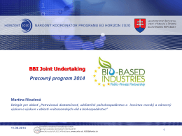 Aktuálna výzva H2020-BBI-PPP-2014-1 - Horizont 2020